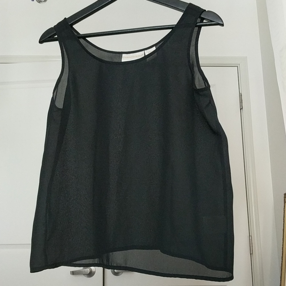 🌺 4/$25 Vintage Sheer Black Top
